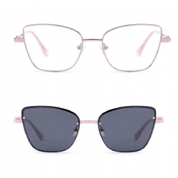 Metal optical frame clip-on