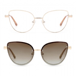 Metal optical frame clip-on
