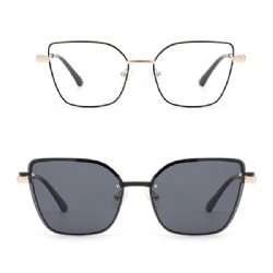 Metal optical frame clip-on