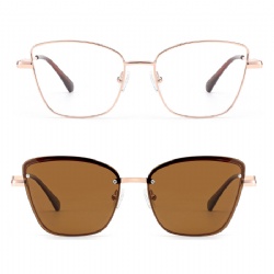 Metal optical frame clip-on