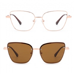 Metal optical frame clip-on