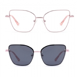 Metal optical frame clip-on