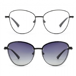 Metal optical frame clip-on