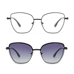Metal optical frame clip-on