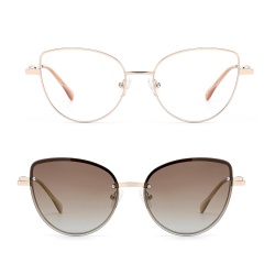 Metal optical frame clip-on
